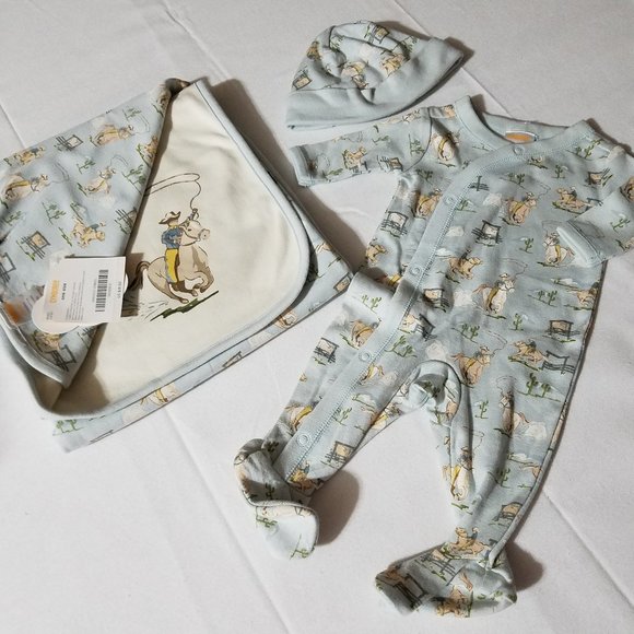 Gymboree Home On The Range NWT Blanket. Used Up to 7 lbs. sleeper & hat. - Picture 1 of 6